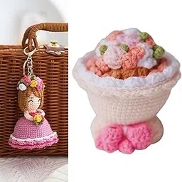 DIY Crochet Stuffed Bride Doll Room Decoration for Wife Girls Boys Women Pink White | Crochet Kits | Crocheting & Knitting | Needlecrafts & Yarn-image-2