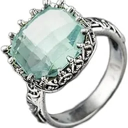 Ring For Women Silver Oxidised Green Stone Studded flattering Rings For Women and Girls-image-7