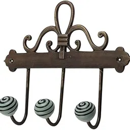 IndianShelf Handmade Ceramic Strip Wall Hooks Hangers Holders (17.57 cm, Green, 1 Piece)-picture-32