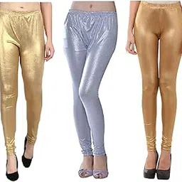 mixfit Women's Skinny Fit Shimar Leggings Pack of 3 Chudidar Shimar Leggings-picture-50