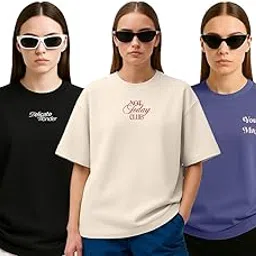 stylense Cotton Blend Oversized Baggy Fit Drop Shoulder Round Neck Graphic Printed Half Sleeve T-Shirt Combo for Men (Pack of 3) (Available Sizes: S to 2XL)-picture-12