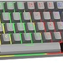 Dr Luxur® Shadow 60% Wired RGB Gaming Keyboard, 68 Keys Compact, Anti-ghosting, Linear Blue Switch, 2 Colour Keycaps, Detachable USB C Cable (Black & Grey)-picture-43