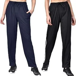 fflirtygo Women's Cotton Track Pants, Leisure Wear, Joggers, Night Wear Pajama, Blue and Black Color-picture-54