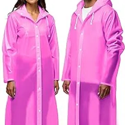 rr design Unisex Waterproof Raincoat, lightweight ripstop nylon with PU laminate for durability and waterproofing, Pink, Drawstring Hood, Long Sleeve-picture-27