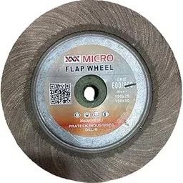 Flap wheel 6"X1" Grit- 600 removal and shaping of metals, plastics, and other materials,Suitable for use on die grinders Pack of 1(150x25mm) grit- 600 extra fine image 1