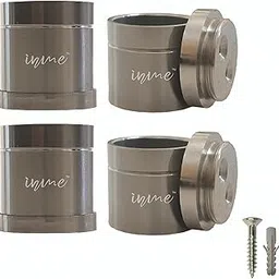 Inme Wall to Wall Curtain Rod Bracket / Curtain Rail Rod Holder Heavy-Duty Stainless Steel – 1 inch Glossy Silver Finish with Screws and Wall Plugs Included (Pack of 4)-picture-11