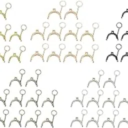 MERISHOPP 10Pcs Metal Purse Frame Semicircle Bag Handle Bag Kiss Clasp Lock for Sewing Bronze Crafts Sewing | Foundations & Undergarments | Purse Handles, Frames & Feet-picture-26