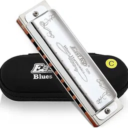 East top Harmonica Key C 10 Holes 20 Tones Diatonic Harmonica C Mouth Organ Musical Instrument Harmonica for Beginners, Professionals and Kids with Silver Cover-picture-23