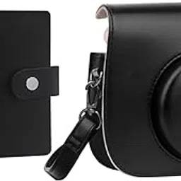 Protective Case for Fujifilm Instax Mini 11 12 9 Instant Camera, Premium PU Leather Bag Cover with Removable Strap, Camera Case with Mini Photo Album, The Album for Fujifilm Instax Camrea（Black）-picture-56