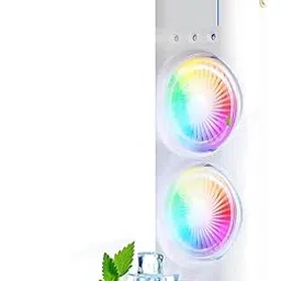 JB Supar 4000mAh Double Ended Spray Cold Air Fan, 2025 New 3 Gears USB Rechargeable LED Light Cooler Touch & Remote Ice Filling Fan Multifunctional Eco-Friendly (WHITE)-picture-20