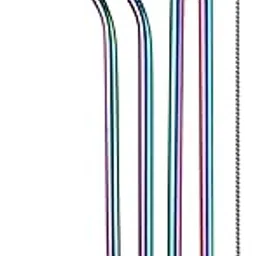 ZAFCO Reusable Stainless Steel Straws with Cleaning Brush – 5 Pc Pack (2 Straight + 2 Bent & 1 Straw Cleaning Brush) Food-Grade Metal Drinking Straws for Smoothies, Juices & Cocktails-picture-19