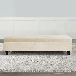 LEGACY OF COMFORT Atiqa Upholstered Flip Top Storage Bench - Wooden Base Ottoman Bench with Storage for Bedroom (Cream)-picture-18