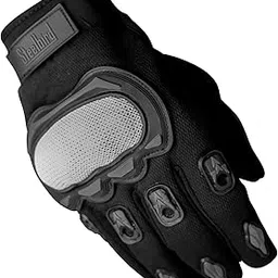 Steelbird Polyester Experience 1.0 Reflective Full Finger Bike Riding Gloves With Touch Screen Sensitivity At Thumb And Index Finger, Protective Off-Road Motorbike Racing (L, Black Grey), Cycling-picture-24