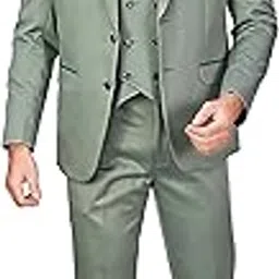 royal rich Men's Regular Fit Three Piece Suit, Coat Pant Set with Waist Coat-picture-47