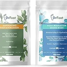 Dr Foot | Hydration Mask & Foot Peeling Combo | Peeling and Exfoliating with Hyaluronic Acid Serum & Glycolic Acid Serum | For Dry Cracked Feet-image-43