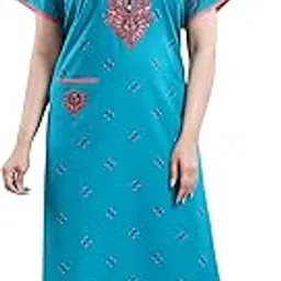 trundz Women's Cotton All Over Print Maxi Nighty-picture-57