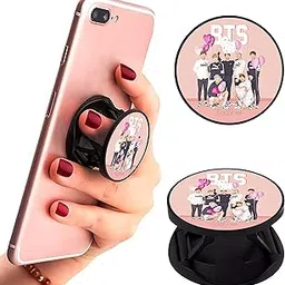 eggshell® Mobile Selfie Finger Grip Premium Super Matt Finish Effect Mobile Back Holder (Mobile Selfie Finger Grip) with Expanding Stand for All Smartphones & Tablets ((BTS Group Pic))-picture-28