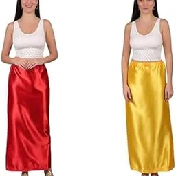 be woman Satin Silk Saree Petticoat for Women - Pack of 2 | Sari Underskirt | Sarees Shapewear Petticoats Skirt with Adjustable Drawstring | Smooth Comfortable Waist Slip (Free Size)-picture-13