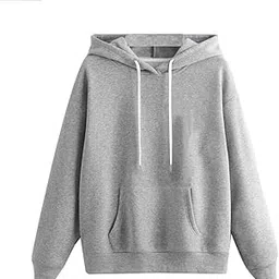 fabitto Solid Fleece Full Sleeves Hooded Neck Front Pocket Casual Winter wear Grey Stylish Regular fit for Men-picture-35