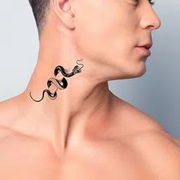 Tatmods Two Snakes Black Temporary Tattoo For Men And Woman Waterproof Body Tattoo-picture-32