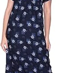 first sleep Women’s Cotton Nightdress Printed Maxi Nighty-picture-15