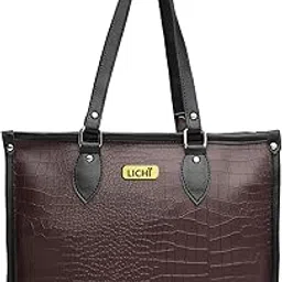 lichi Hand bags for women stylish sling latest gifts for woman tote bag black croco textured shoulder lady casual lightweight handbag for college party office best diwali gift 2025-picture-17