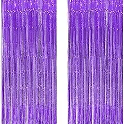Rozi Decoration Foil Fringe Curtain,purple Tinsel Metallic Curtains Photo Backdrop for Wedding Engagement Bridal Shower Birthday Bachelorette Party Stage Decor(3 ft x 6 ft) 2 sets pack-picture-20