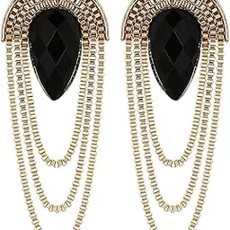 shining diva fashion Black Gold Stylish Fancy Earrings For Women & Girls (6946er)-picture-13