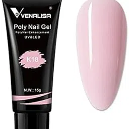 Venalisa Poly Builder Gel - Poly Nail Gel, 15g Acrylic Polish Extension, Transparent Camouflage, Manicure and Pedicure Art (K18)-picture-10