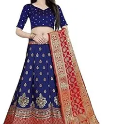 swami studio ANADI CREATION Women's Designer Banarasi Silk Lehenga Choli With Dupatta Set-picture-28