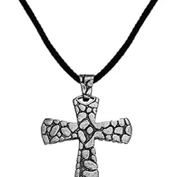 m men style Biker Jewellery Religious Lord Jesus Crusifix Cross Black And Silver Zinc Metal And Cotton Dori Pendant Chain For Men And Women SPn2022868-picture-20