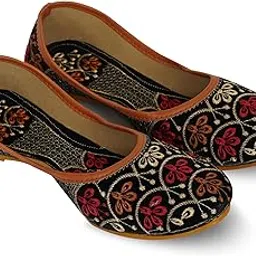 kalbellia Women’s Ethnic Embroidered Mojaris | Stylish Traditional Juttis for Women with Floral Embroidery | Comfortable Casual Footwear for Daily Use-picture-10