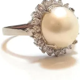 Adjustable Natural and Original Pearl Weight 5.25 Ratti Ring Silver Coated Panch dhatu Moti Ring for Men and Women-picture-12
