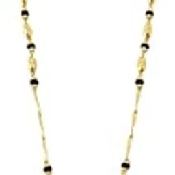 Gold-Plated Mangalsutra Necklace with Black Beads,Pendant, Traditional Design-image-49
