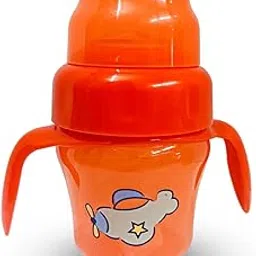 Princy 2 in 1 Convertible Sipper/Sippy Cup with Soft Silicone Spout & Straw | Anti - Leak | Detachable Handle for Babies/Toddlers/Kids | 150ml Capacity | Spout Sipper for Baby (Orange, 150 ML)-picture-10
