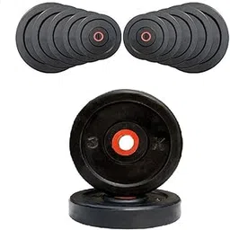Body Maxx Rubber Weight Plates; Black Exercise & Fitness Rubber Plates Home Gym 4 Kg-20 Kg-picture-13