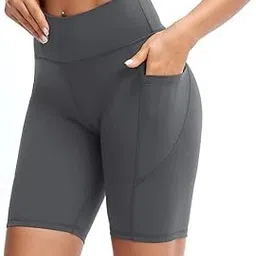 shaperx Workout Gym,Casual Lounge Set, Ladies Active Apparel with Pockets Short for Women, High Waisted Solid(26 Till 32) Pack of 1-picture-14