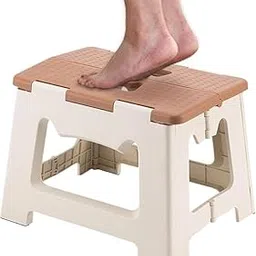 MAPPLE CREATION Folding Stool - Folding Step Stool Support Adults - Non-Slip Foldable Stool Lightweight Stepping Stool for Kids, Bathroom, Living Room (Brown)-picture-32