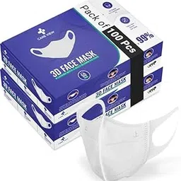 Careview CARE VIEW N95 3 Dimensional Disposable Face Mask with 4 Layered Filtration, SITRA and BIS(ISI) certified & Incredibly Soft Spandex Non Woven Fabric Ear loop (White, Pack of 100)-picture-10