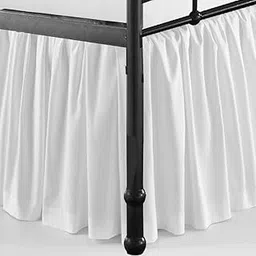 Ruffled Bed Skirt with Split Corners Three Side Coverage, Easy fit, Made Brushed Microfiber (Queen 18 inches, White)-picture-52