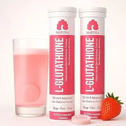 MAYURA'S L-Glutathione Effervescent Tablets | 10-in-1 Advanced Skin Radiance Formula with Marine Collagen, Hyaluronic Acid, Astaxanthin, Vitamin C, NAC, Alpha Lipoic Acid, Biotin, Selenium & Zinc | Skin Brightening, Hydration, Detox Support ,Antioxidant & Anti Ageing Supplement – Strawberry Flavour (15 Tablets)-picture-10