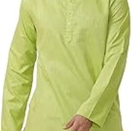 uathayam Exotic Men’s Long Sleeve Knee-Length Solid Kurta | Premium Cotton Breathable Fabric for Festivals, Weddings & Cultural Events-picture-24