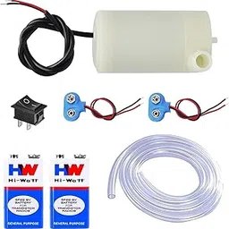 Croptronia DC 3-6V Single Nozzle Submersible Pump Mini Water Pump & 2 Pcs 9V Battery with Connector, Switch & Pipe for Science Experiment Educational Kit-image-52