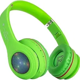 Kids Bluetooth Headphones,LED Light Up Wireless/Wired Headset,85 dB Volume Limiting Foldable Headphones,Built-in Mic,Support FM Radio/Micro SD/TF,for Phone/Tablet/Pad/PC/Kindle/Laptop/TV(Green)-image-8