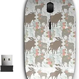 2.4G Ergonomic Portable USB Wireless Mouse for PC, Laptop, Computer, Notebook with Nano Receiver (Moose Flower)-image-44