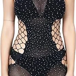 sizi Lingerie Body Stocking Dress Fishnet Babydoll Outfit | Women Babydoll | Nightwear Dress.-picture-38