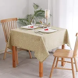 FRESH FROM LOOM Premium Washable Jute Fabric Solid Square Table Cover 2 Seater Heat Resistant Table Cover for Kitchen Table/Dining Table Wedding Party, 40x40 Inches (Beige, Pack 1 | 2 Seater)-image-33
