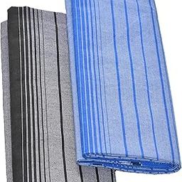 tuni mani Men's Cotton Lungi Stitched Ring Design/Blue & Black/Length- 2.25m (Pack of 2)-picture-34