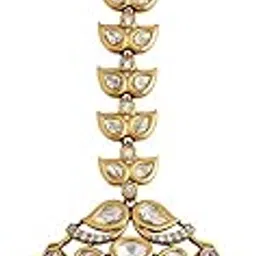 kushal's Fashion Jewellery Ruby Victorian Polished Copper Kundan Tikka, Best for Bridesmaids, festive season & Special Occasion-picture-10