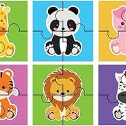 Homecute Wooden Jigsaw Puzzle Game for Children & Kids, Wooden Puzzle for Kid's, Birthday Return Gifts for Kids, Learning & Education Toy 3-4 Years Kid’s- 4 Pieces Pack of 6 (Baby Animals)-picture-20